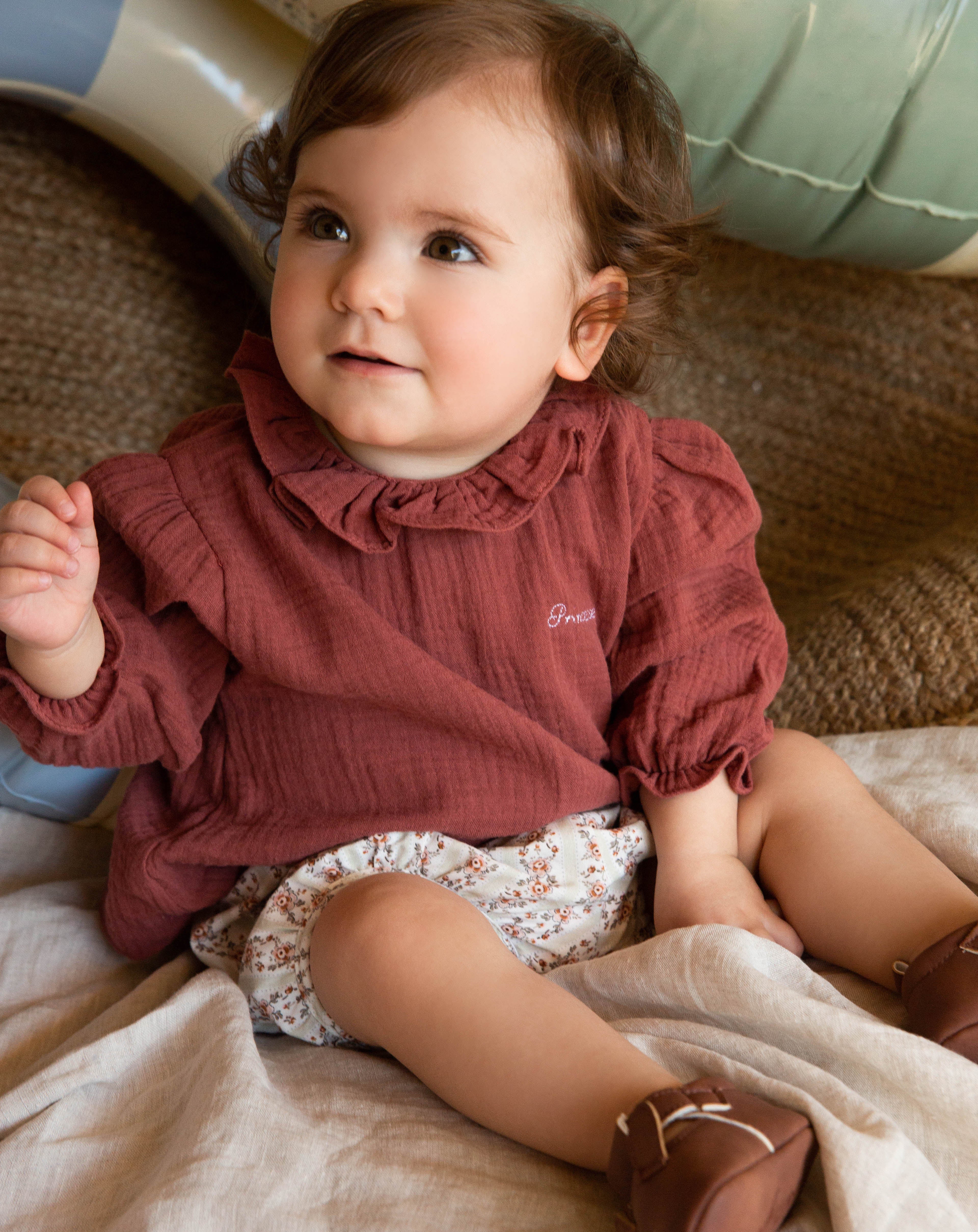 Rosewood gauze blouse