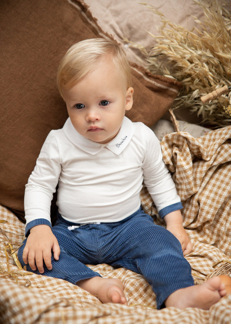 Pantalon velours bleu