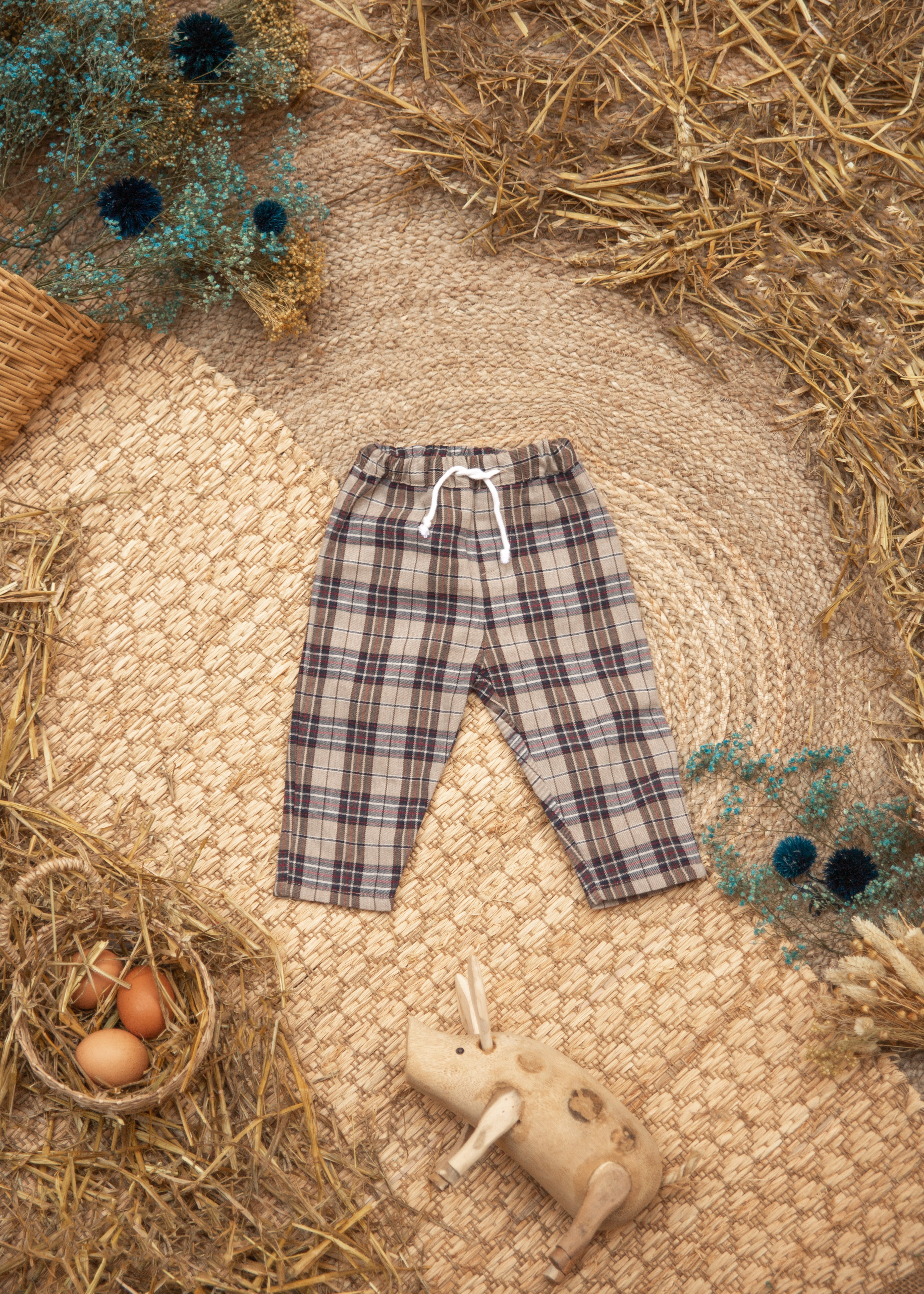Beige plaid pants