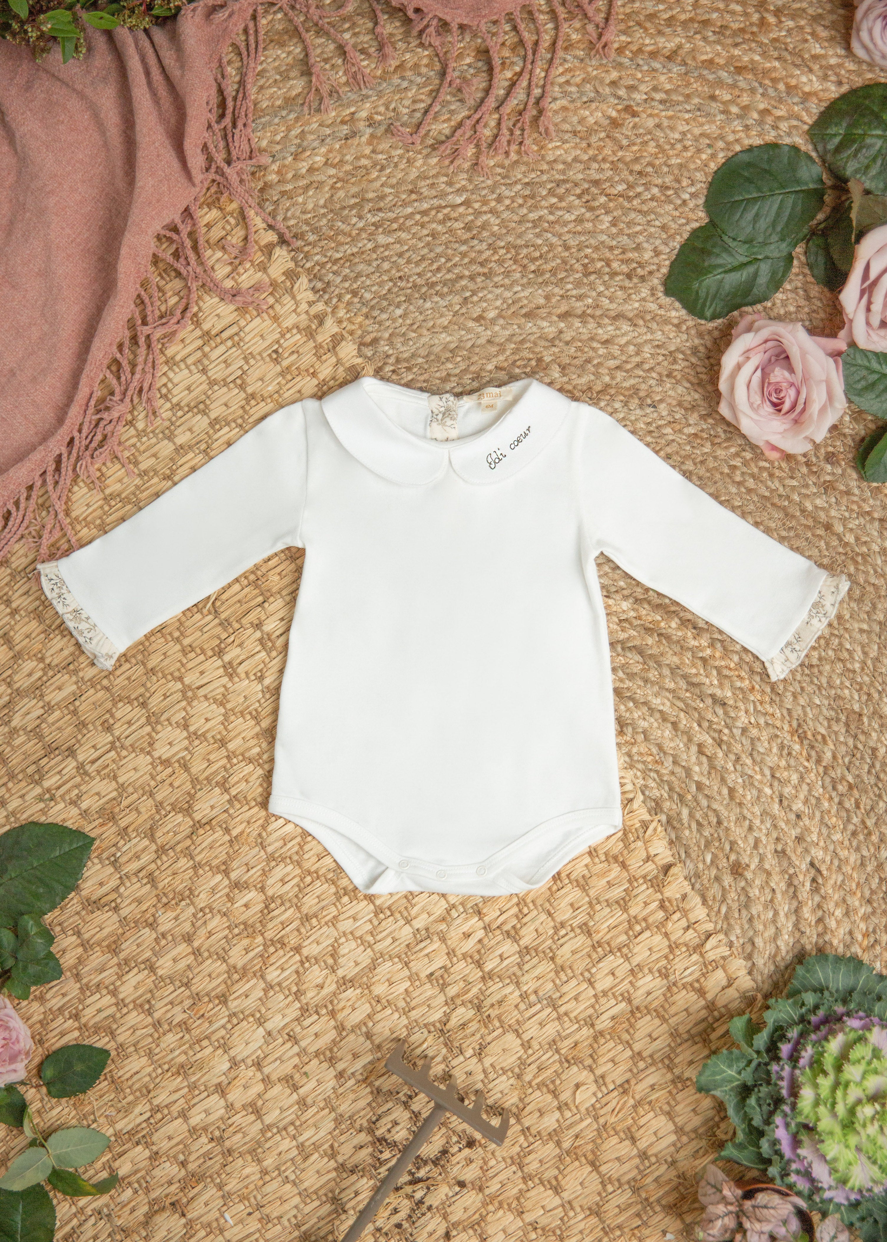 Beige cherry bodysuit