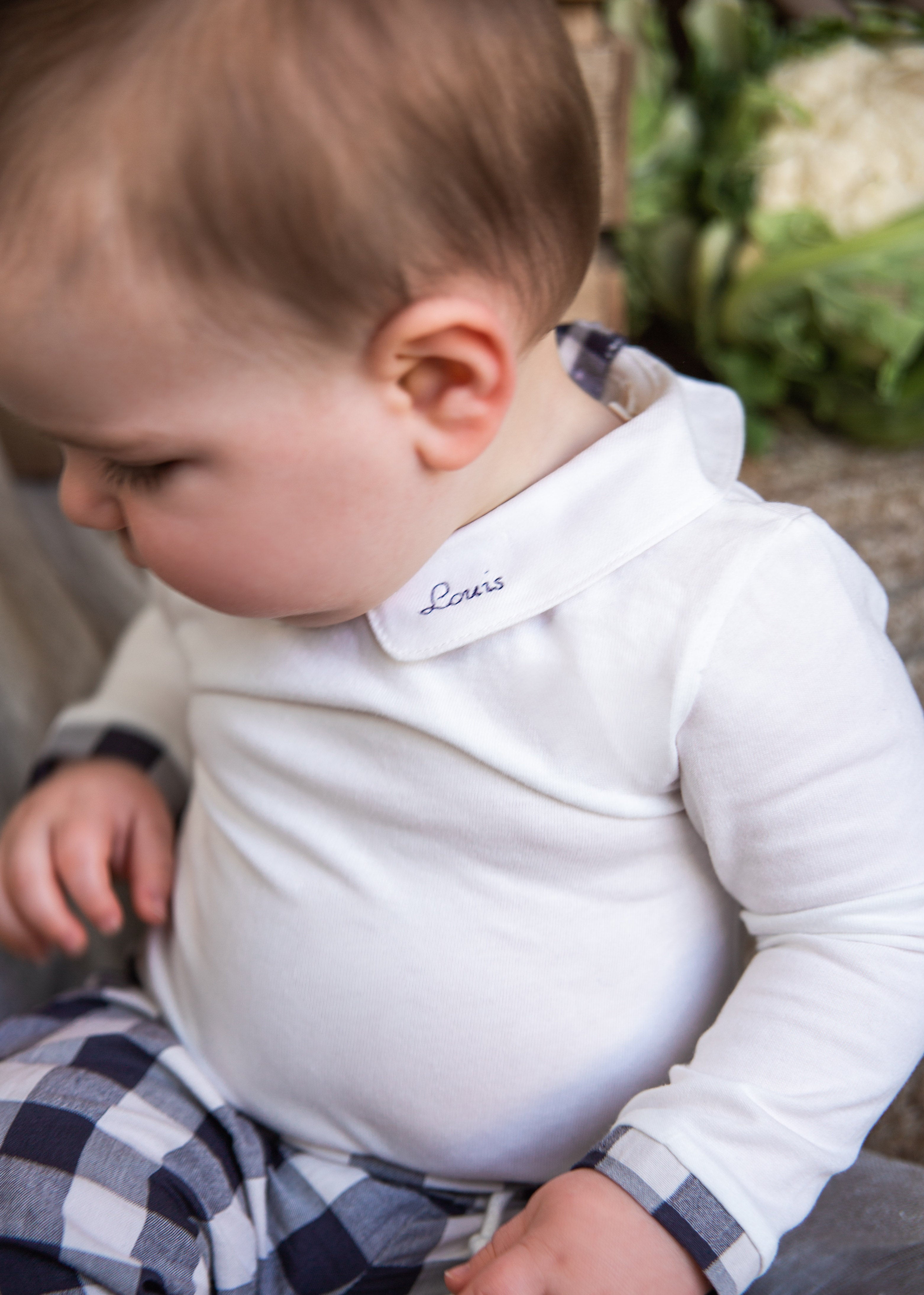 Navy gingham bodysuit