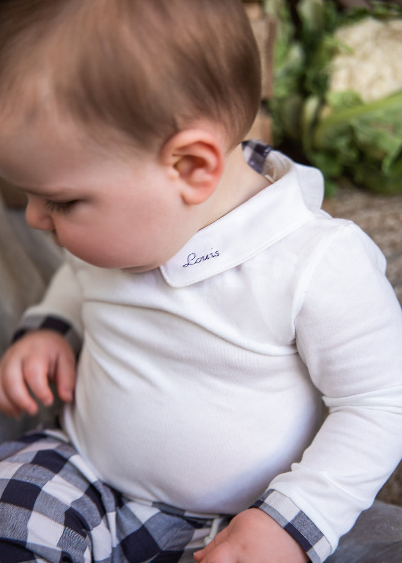 Navy gingham bodysuit