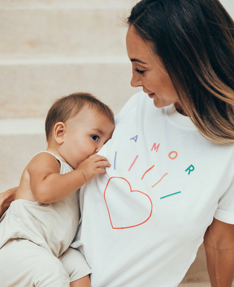 Pull à capuche d'allaitement personnalisable écru infini – 23mai