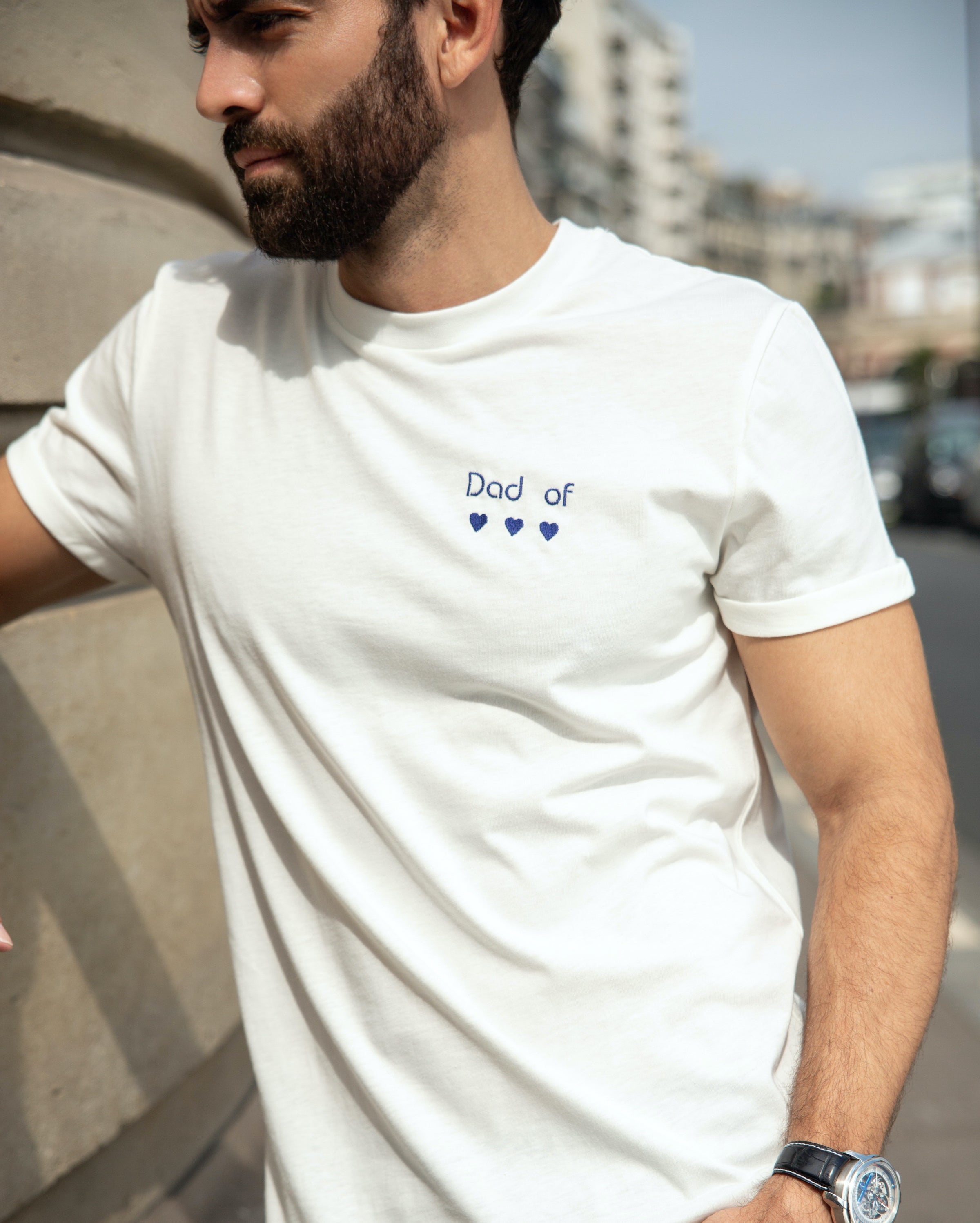 dad of hearts tshirt