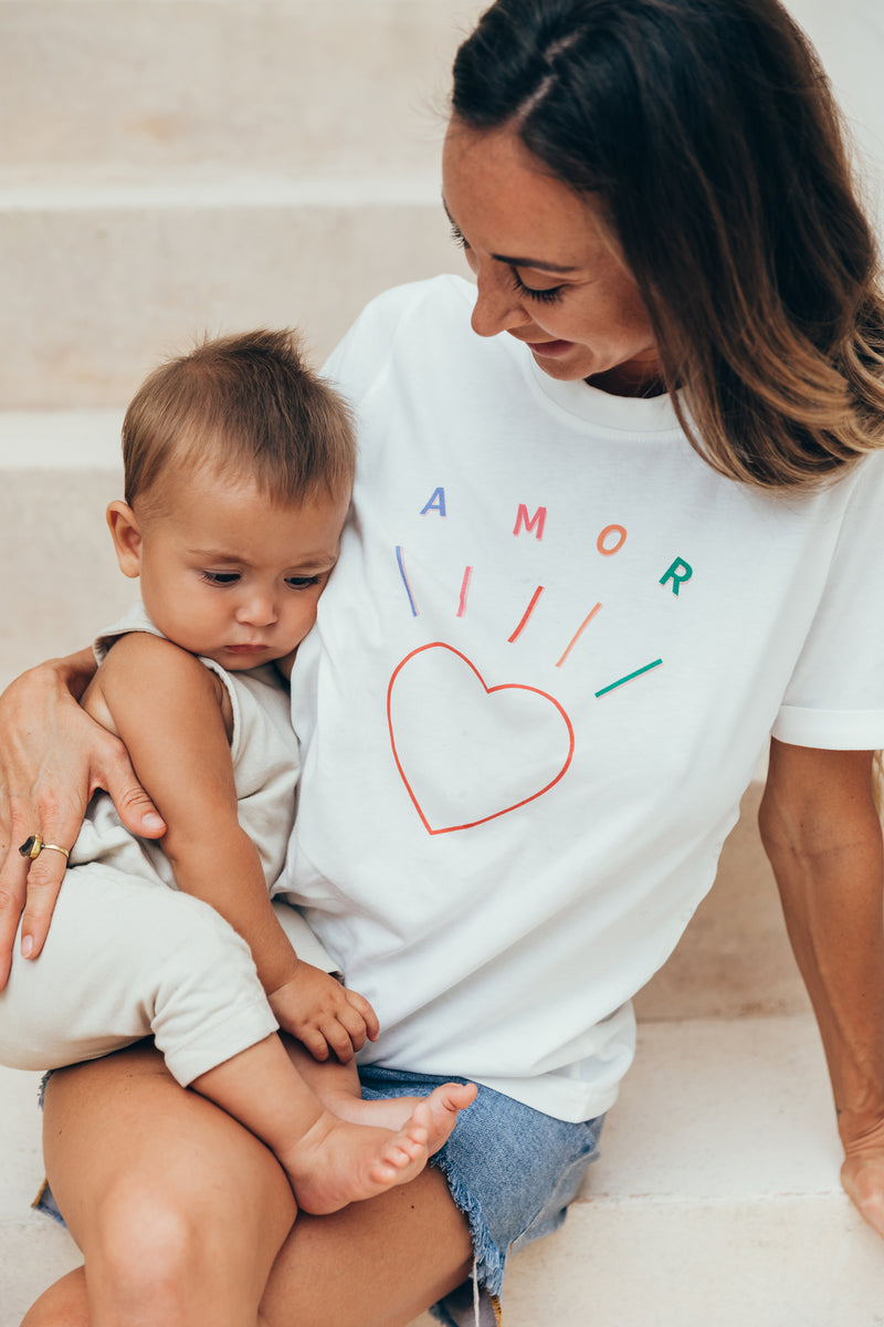 T-shirt d'allaitement imprimé amour multicolore